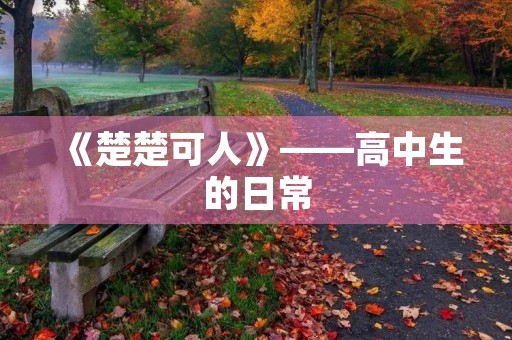 《楚楚可人》——高中生的日常