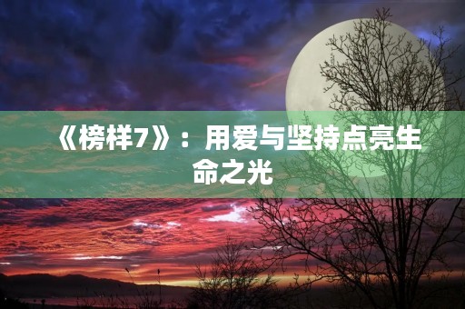 《榜样7》：用爱与坚持点亮生命之光
