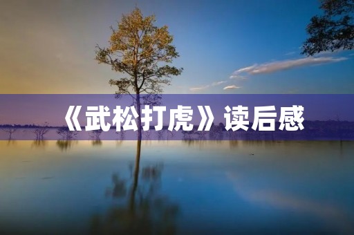 《武松打虎》读后感 《武松打虎》读后感