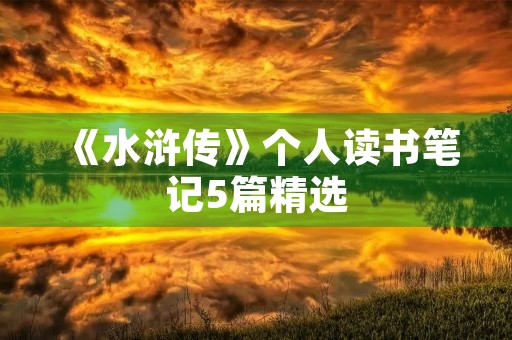 《水浒传》个人读书笔记5篇精选