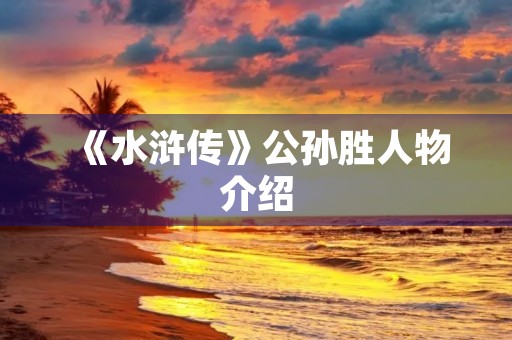 《水浒传》公孙胜人物介绍