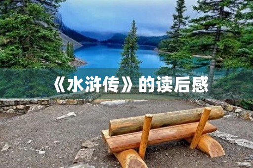 《水浒传》的读后感