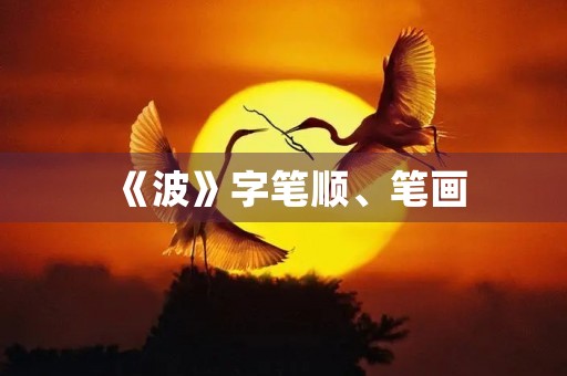 《波》字笔顺、笔画(波的笔顺) 《波》字笔顺、笔画(波的笔顺)