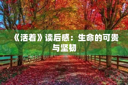 《活着》读后感：生命的可贵与坚韧