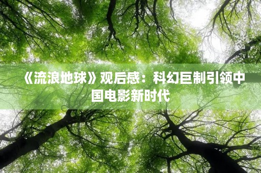 《流浪地球》观后感:科幻巨制引领中国电影新时代 《流浪地球》观后感:科幻巨制引领中国电影新时代