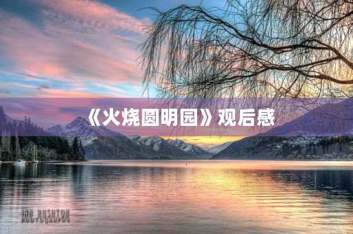 《火烧圆明园》观后感 《火烧圆明园》观后感