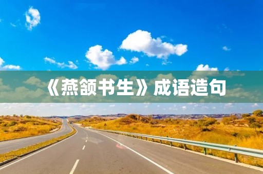 《燕颔书生》成语造句 《燕颔书生》成语造句