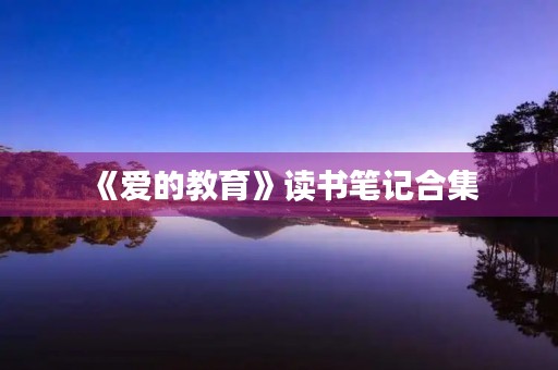 《爱的教育》读书笔记合集