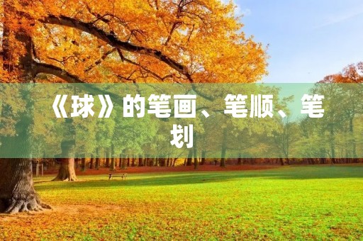《球》的笔画、笔顺、笔划(球的笔顺) 《球》的笔画、笔顺、笔划(球的笔顺)