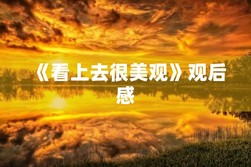 《看上去很美观》观后感