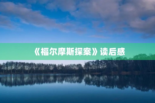 《福尔摩斯探案》读后感 《福尔摩斯探案》读后感