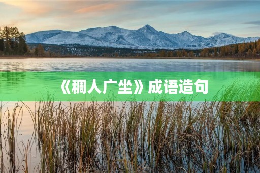 《稠人广坐》成语造句 《稠人广坐》成语造句