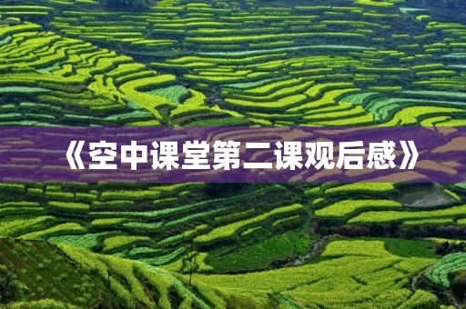 《空中课堂第二课观后感》 《空中课堂第二课观后感》