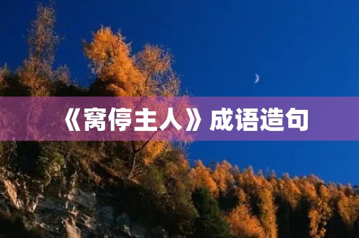 《窝停主人》成语造句