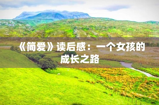 《简爱》读后感：一个女孩的成长之路