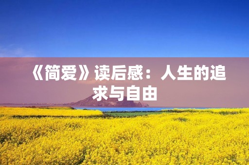 《简爱》读后感：人生的追求与自由