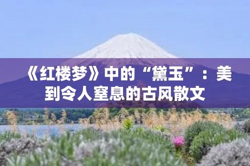 《红楼梦》中的“黛玉”：美到令人窒息的古风散文