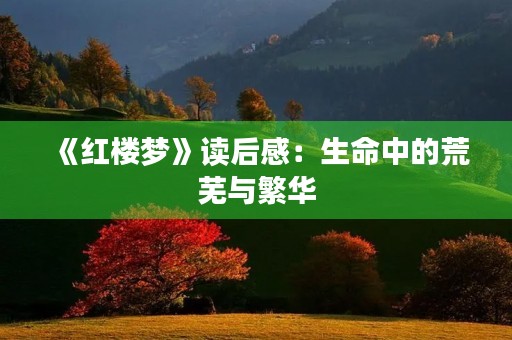 《红楼梦》读后感：生命中的荒芜与繁华