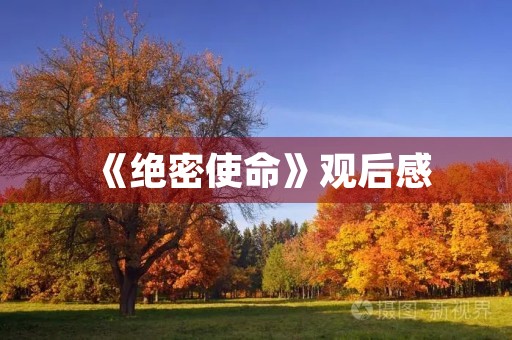 《绝密使命》观后感 《绝密使命》观后感