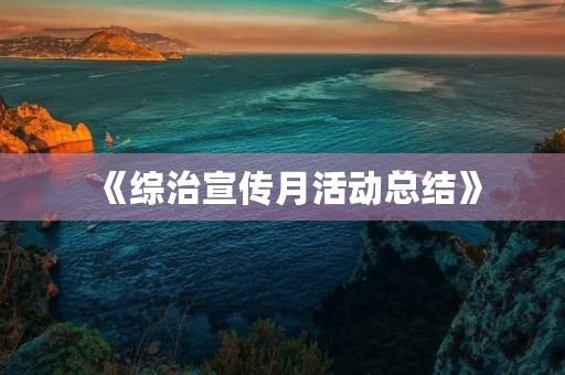 《综治宣传月活动总结》