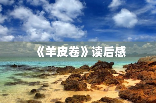 《羊皮卷》读后感 《羊皮卷》读后感