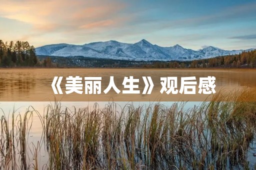 《美丽人生》观后感 《美丽人生》观后感