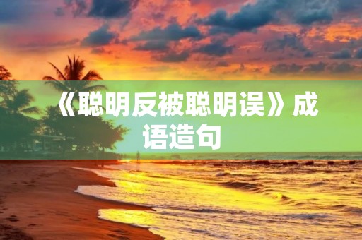 《聪明反被聪明误》成语造句 《聪明反被聪明误》成语造句