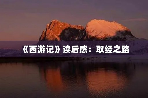 《西游记》读后感：取经之路，修行之路