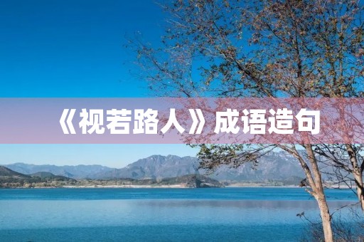 《视若路人》成语造句 《视若路人》成语造句