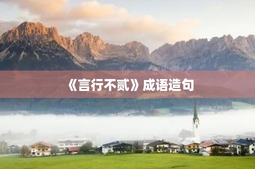 《言行不贰》成语造句