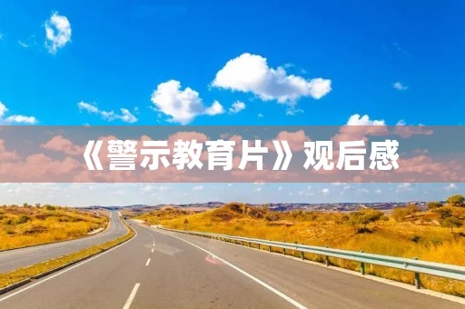 《警示教育片》观后感