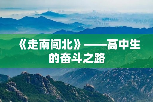 《走南闯北》——高中生的奋斗之路