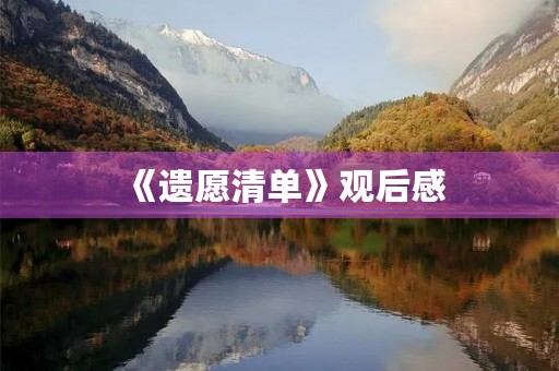 《遗愿清单》观后感
