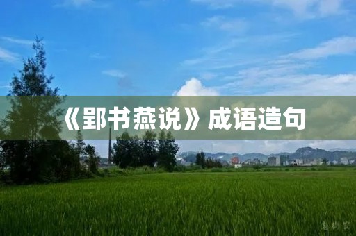 《郢书燕说》成语造句
