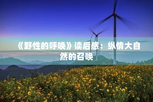 《野性的呼唤》读后感：纵情大自然的召唤