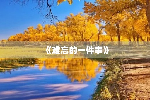 《难忘的一件事》