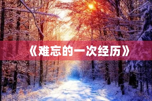 《难忘的一次经历》 《难忘的一次经历》