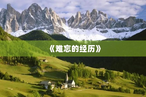 《难忘的经历》