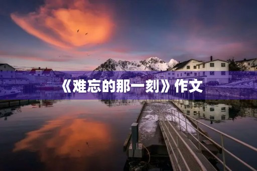 《难忘的那一刻》作文