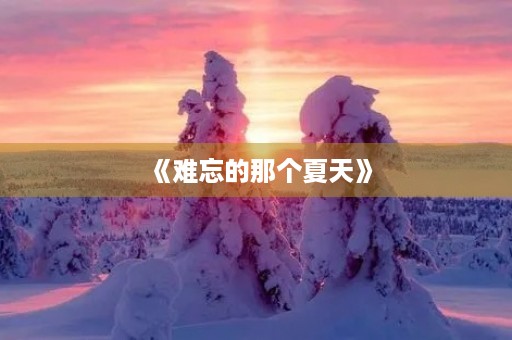 《难忘的那个夏天》