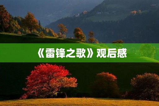 《雷锋之歌》观后感 《雷锋之歌》观后感