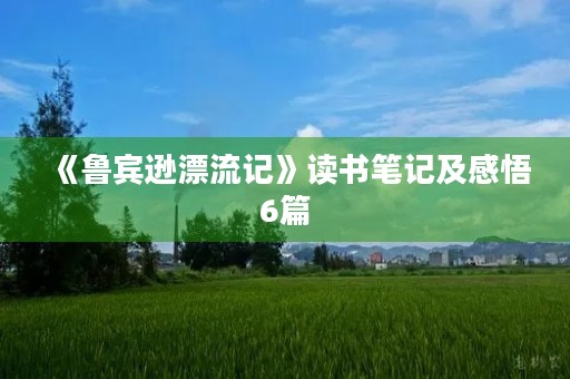 《鲁宾逊漂流记》读书笔记及感悟6篇