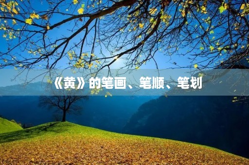 《黄》的笔画、笔顺、笔划(黄) 《黄》的笔画、笔顺、笔划(黄)