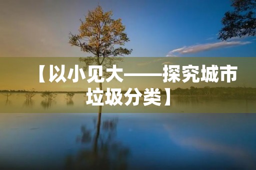 【以小见大——探究城市垃圾分类】 【以小见大——探究城市垃圾分类】