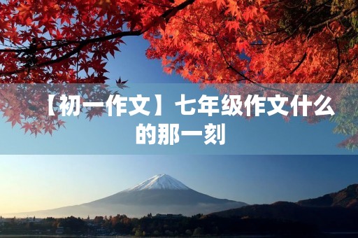 【初一作文】七年级作文什么的那一刻 【初一作文】七年级作文什么的那一刻