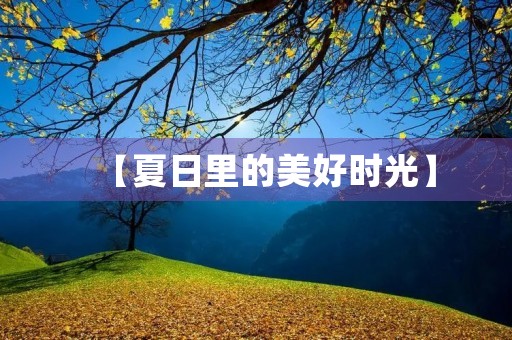 【夏日里的美好时光】 【夏日里的美好时光】