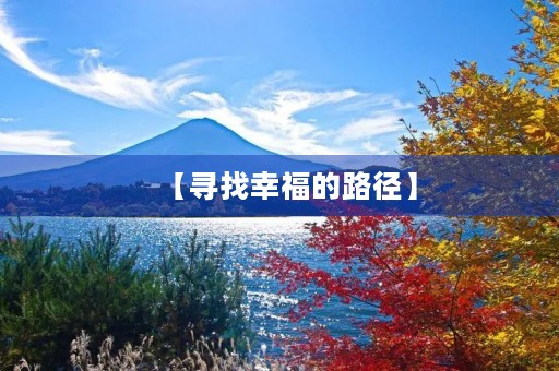 【寻找幸福的路径】