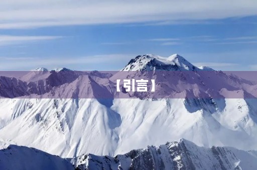 【引言】 【引言】