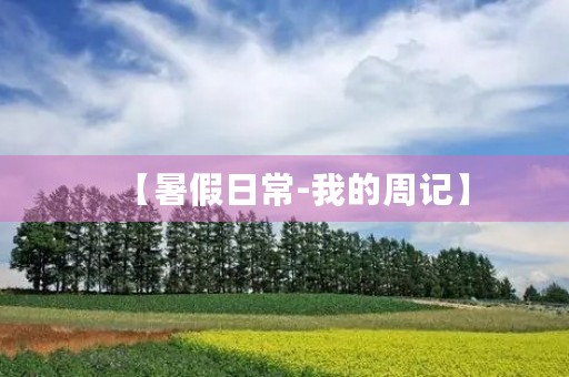 【暑假日常-我的周记】 【暑假日常-我的周记】