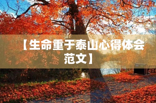 【生命重于泰山心得体会范文】